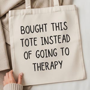 Sac fourre-tout thérapeutique 100 % coton, fourre-tout amusant, fourre-tout respectueux de l&#39;environnement, cadeau pour des amis, sensibilisation à la santé mentale
