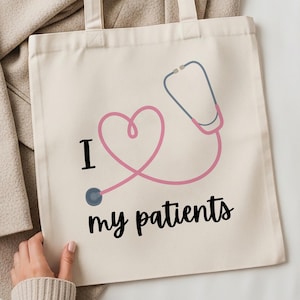 Krankenschwester Tragetasche - I Love My Patients | Niedliche Arbeitstasche, Krankenschwester Geschenke, Medizinstudierende, Hebamme Geschenk, Krankenpflege Schulabgängerin, NICU Krankenschwester Geschenk