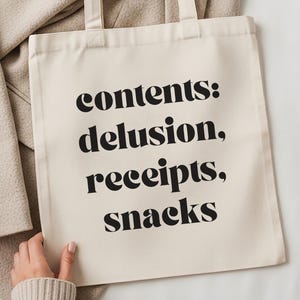 Quirky 100% Cotton Canvas Tote Bag - Perfect for Snacks, Errands, and Everyday Use, Eco-Friendly Gift, Funny Tote