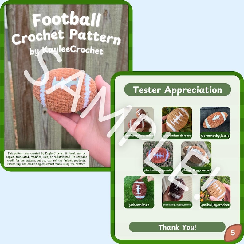 Crochet Football Tree NO-SEW Crochet PATTERN: Football - Etsy