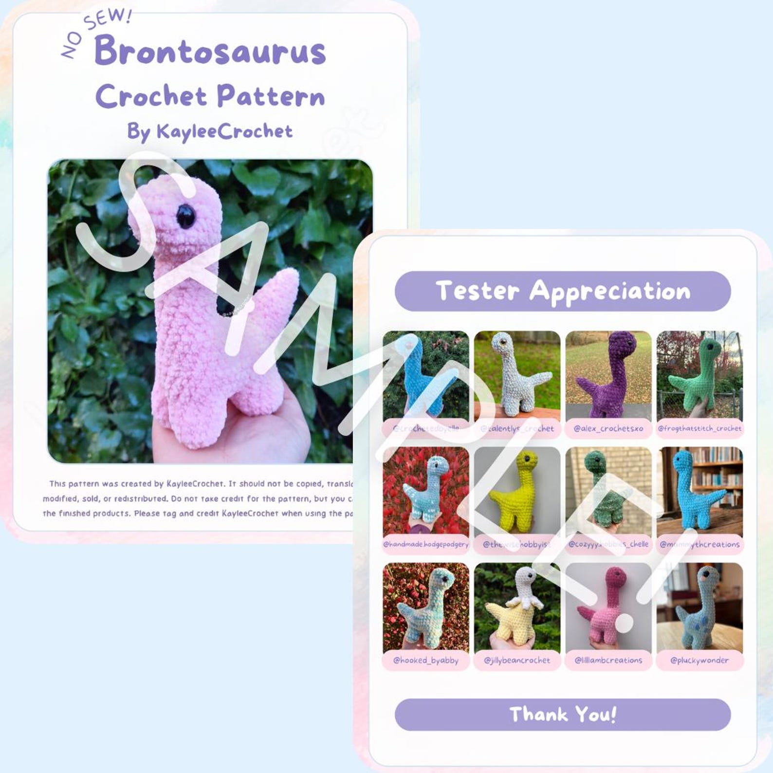 Bronatsaurus Chart Pattern NO-SEW Crochet PATTERN: Brontosaurus - Etsy