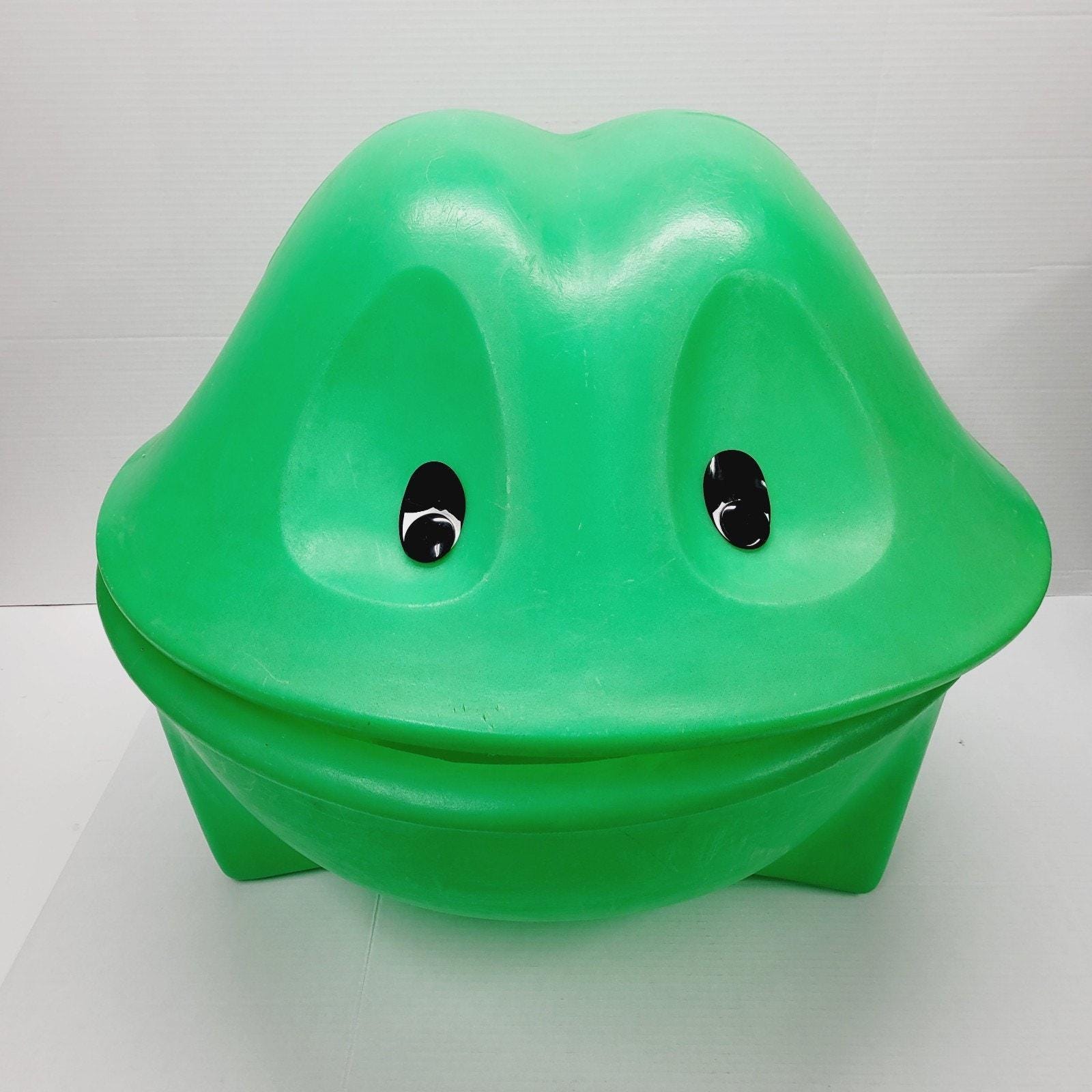 置物 addictive of green Vintage Little Tikes Frog Toy Box 1969 Hinged Top Mouth Opens - Etsy