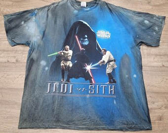 Vintage 90s Star Wars Episod 1 Jedi Vs Sith Full Print Promo T