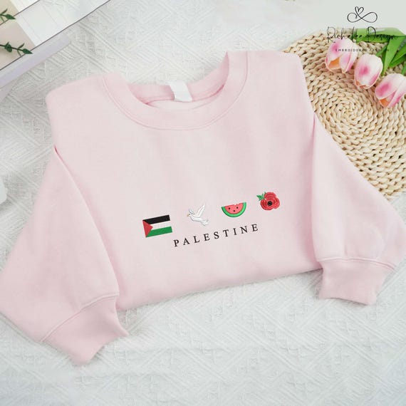 Embroidered Palestine Icon Sweatshirt, Palestine Destination Shirt, Home Pride Shirt, Palestine Gift, Travel Summer Shirt View 2