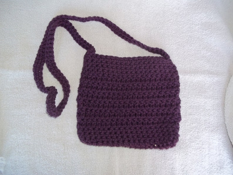 Handbag shoulder bag crochet bag acrylic yarn bag dark purple image 0