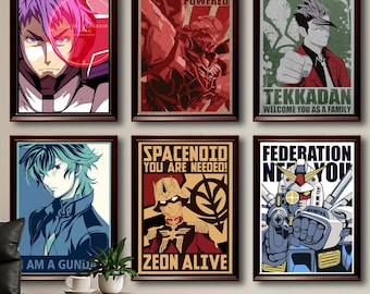 Anime Gundam Poster Bundling: Mecha Anime Fan Art ready to Prints (Digital Download)