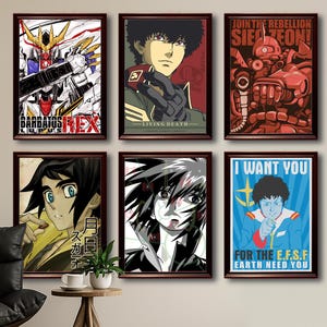 Anime Gundam poster 8 pack,mobile suit gundam Wall Art,digital download,printable,Anime Poster,instan download,manga poster,anime wall art