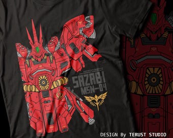 Sazabi T-shirt mobiel pak gundam char tegenaanval Anime streetwear uniseks T-shirt