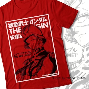 Anime Gundam tshit Char aznable tee red comet t-shirt
