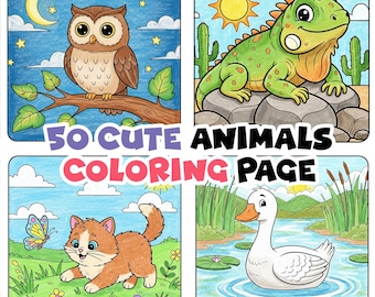 Animal coloring page for kids printable activity for toddlers
