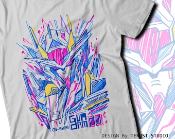 Gundam 00 Abstract Style T-Shirt | Mecha Anime Mobile Suit Tee