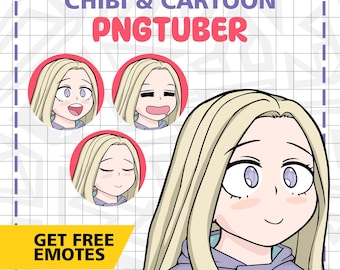 Custom Chibi PNGTuber Avatar | Cartoon giftuber Streamer Character Design