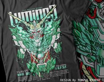 Gundam unicorn tshirt mecha anime mobile suit gundam unisex teee