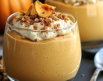 Ricetta per dessert di mousse di zucca senza cottura - Download digitale / stampabile