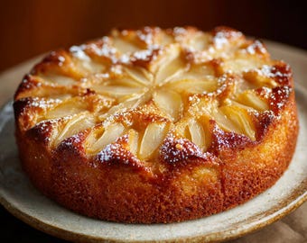 Ricetta per torta frangipane alle pere - Download digitale / Ricetta da forno stampabile