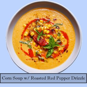 Favorite Corn Soup Recipe with Roasted Red Peppers - Download Printable