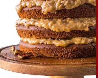 Ricetta per torta al caramello e noci pecan, burro nocciola - Download digitale / Ricetta da forno stampabile