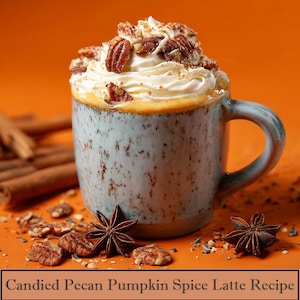 Ahorn Candied Pecan Kürbis Gewürz Latte Rezept - Download | Herbst Kaffee Getränk