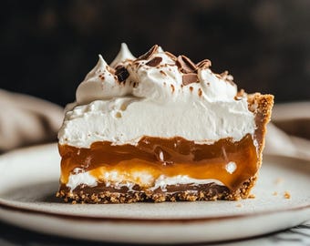 No-Bake Caramel Cheesecake Recipe, Printable Download