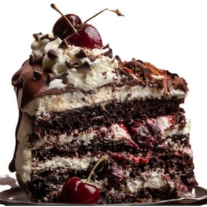 Receta de Tarta Selva Negra: Tarta de chocolate y cerezas / Descarga digital / PDF imprimible para hornear