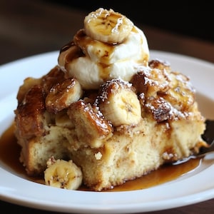 BEST Recipe for Bananas Foster Bread Pudding - Printable Download
