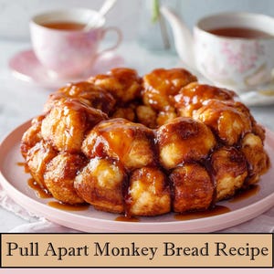Pull Apart Caramel Monkey Bread RECIPE, Printable Brunch Download