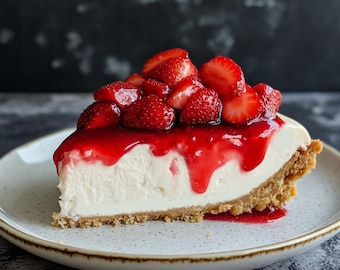 No Bake Strawberry Cheesecake Recipe - Digital Download | Printable Dessert Recipe