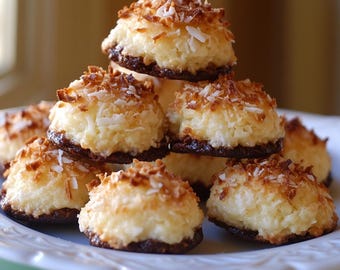 Receta de macarrones de coco bañados en chocolate - Descarga digital