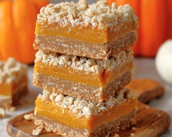 Ricetta per barrette di biscotti alla zucca e avena - Download digitale / Ricetta stampabile per dolci autunnali