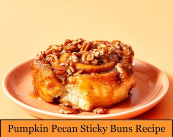 Ricetta per panini dolci alla zucca e noci pecan - Download digitale / Ricetta autunnale stampabile