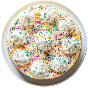 Recette de gâteau au fromage funfetti coloré – ganache au chocolat blanc | Recette de dessert imprimable PDF | Gâteau de célébration à téléchargement immédiat