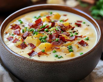 EASY Recipe for Loaded Baked Potato Soup - Printable Download