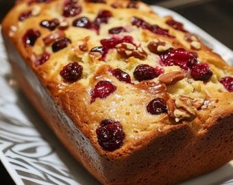 Ricetta del pane all'arancia e mirtilli rossi - Download digitale / Ricetta per il brunch stampabile