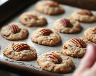 Pecan Brown Sugar Cookies Recipe - Digital Download | Printable Baking Recipe