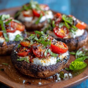 Caprese Stuffed Portobello Mushroom Recipe: Printable PDF Download