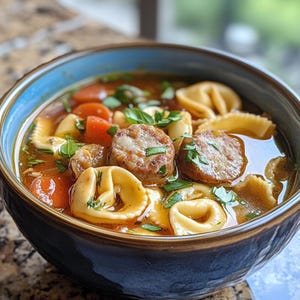 BEST RECIPE for Tortellini Soup with Sausage and Chicken - Printable Download