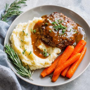 Salisbury Steak Dinner Recipe Bundle: Gravy, Potatoes, Carrots (Digital Download