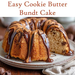 BEST RECIPE for Cookie Butter Bundt Cake with Chocolate Cookie Butter Ganache Digital Recipes, Printable PDF 2 Recipe Bundle