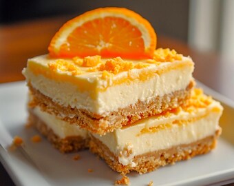 Orange Creamsicle Cheesecake Bars Recipe - Digital Download | Printable Dessert Recipe