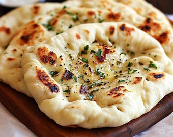 BEST RECIPE for Sourdough Naan Indian Bread Printable Download