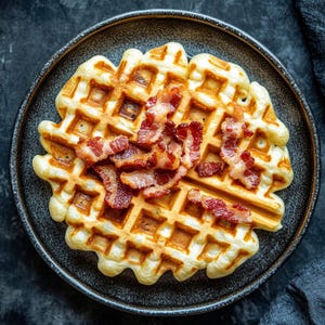 Receita de Waffles Caseiros de Fermento Natural – Cartão de Receita Digital | Café da Manhã Fácil do Zero | PDF para Imprimir - Cozinhando com Descarte de Fermento Natural