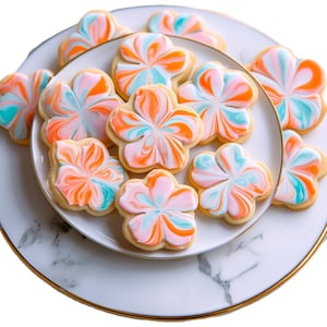 Almond Sugar Cookies Recipe: Swirled Royal Icing (Printable PDF)