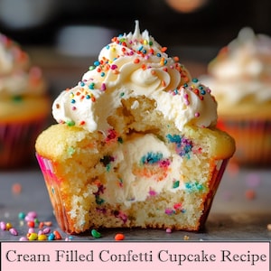 Cream Filled Funfetti Cupcakes Recipe - Printable PDF Download