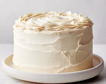 Pastel de vainilla con crema de mantequilla de merengue suizo - Descarga digital / Receta imprimible