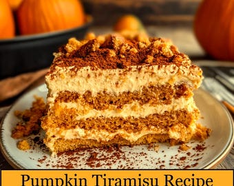 Ricetta Tiramisù alla zucca e spezie senza cottura - Download digitale / Ricetta autunnale stampabile