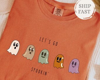 Comfort Colors® Lets Go Spookin Shirt, Funny Halloween Ghost Shirt, Spooky Season Graphic Tee, Trick Or Treat Shirt, Halloween Gift