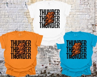 Thunder Basketball Lightning Bolt/ Thunder T-Shirt