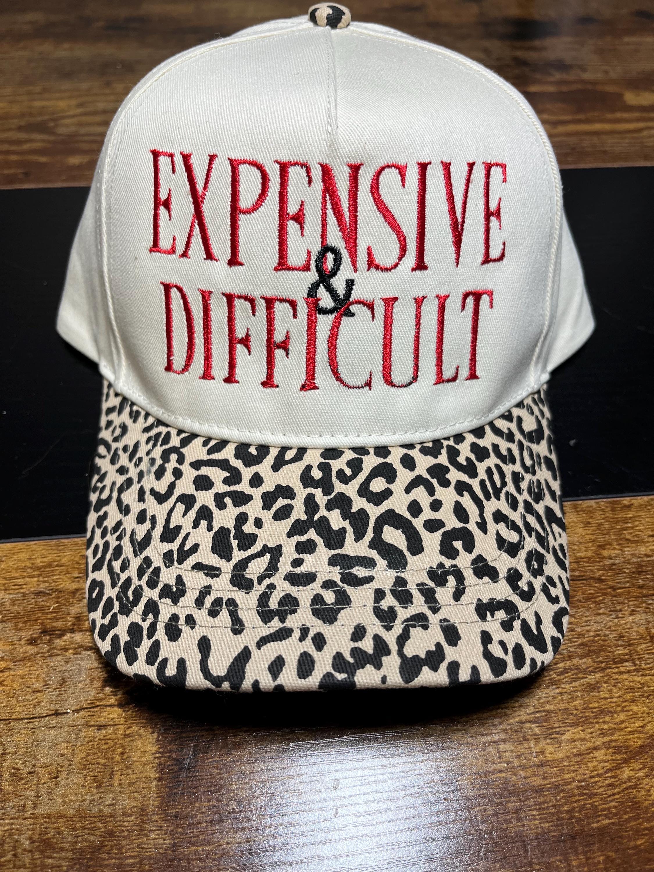 Red EXPENSIVE & DIFFICULT Leopard Brim Hat EXPENSIVE DIFFICULT Baseball Cap with Leopard Print Brim and  main image 4