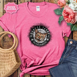 Orange Tabby Cat T-Shirt: Softstyle Cotton, Cat Lover Gift