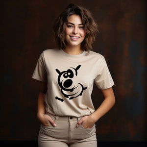 dog cartoon t-shirt graphic cute design black line minimal design puppy tee